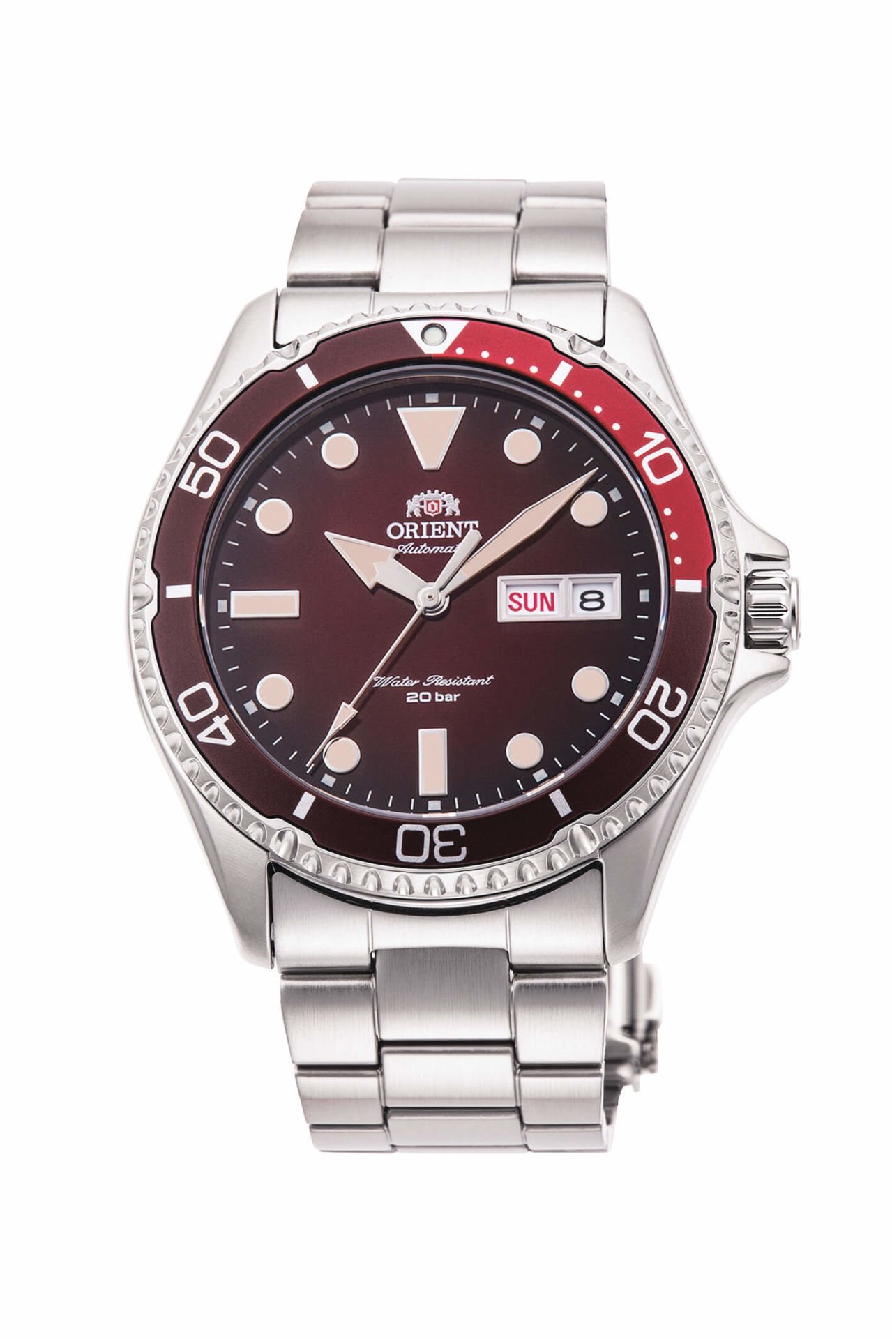 Orient RA-AA0814R19B Kurmalı Otomatik Çelik Gri Bordo Kadran 42 mm Erkek Kol Saati