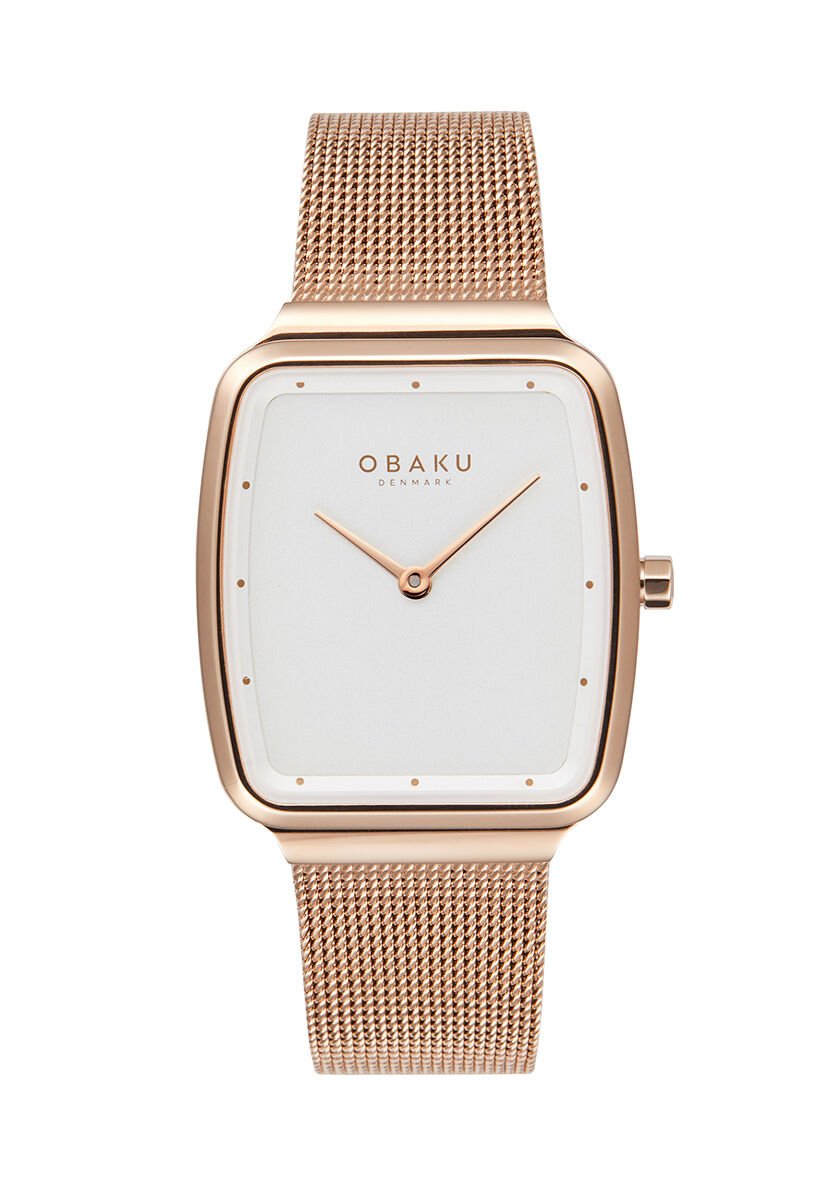 Obaku Denmark V267LXVIMV Quartz Hasır Rose Beyaz Kadran 27 mm Kadın Kol Saati