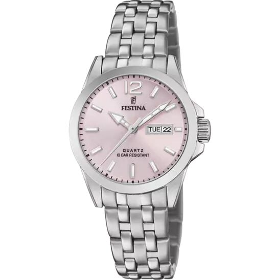 Festina F20455/2 Quartz Çelik Gri Pembe Kadran 10 ATM 30 mm Kadın Kol Saati