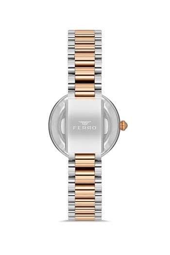 Ferro Quartz Çelik Rose/Gri Mor Kadran 28 mm Kadın Kol Saati