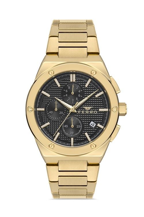 Ferro FM41102A-B6 44 mm Altın Rengi Erkek Kol Saati