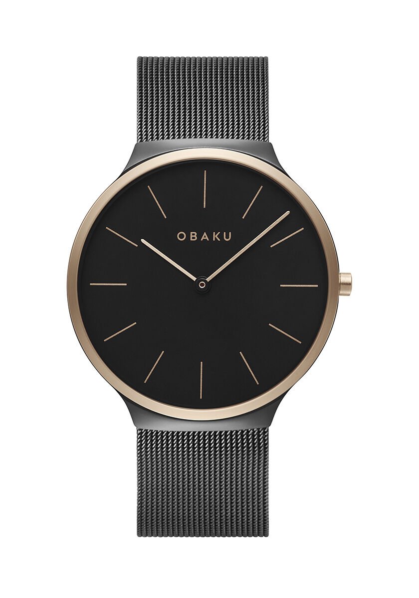 Obaku Denmark V240GXMBMB Quartz Hasır Siyah Safir Kristal 40 mm Erkek Kol Saati