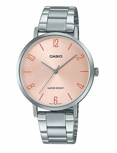Casio LTP-VT01D-4B2UDF Quartz Çelik Gri Pembe Kadran 34 mm Kadın Kol Saati