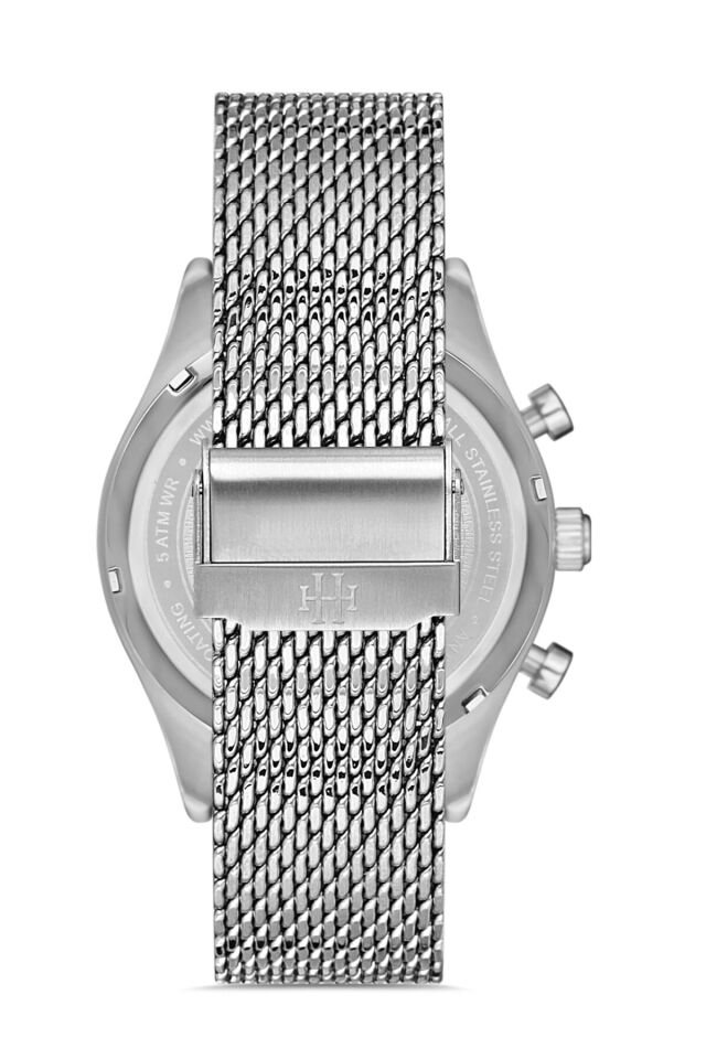 Hislon Ms101s-11ss Quartz Hasır Gri Lacivert 45 mm Erkek Kol Saati