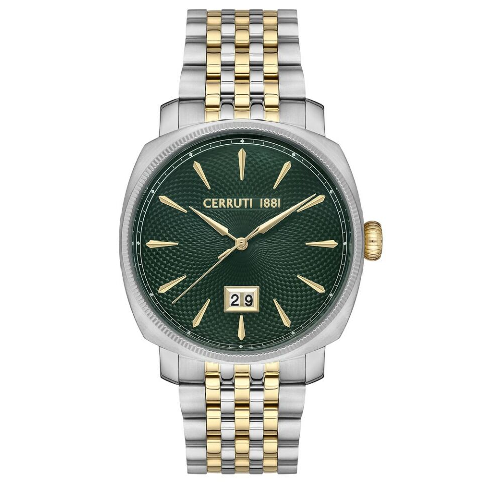 Cerruti1881 CIWGH2111706 Quartz Çelik Altın/Metalik Gri Yşil Kadran 42 mm Erkek Kol Saati