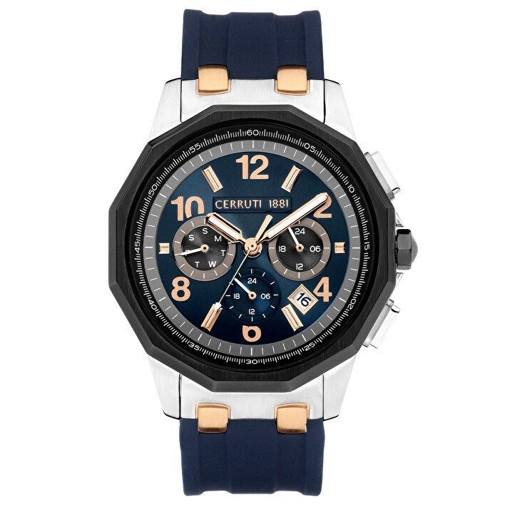 Cerruti1881 CIWGQ2224102 Quartz Silikon Lacivert 44 mm Erkek Kol Saati