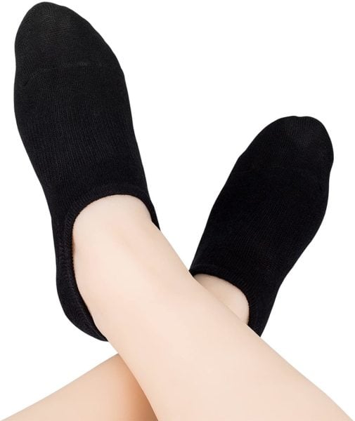 Unisex 6 Çift Pamuklu Görünmez Sneakers Çorap Siyah (Ekonomik)