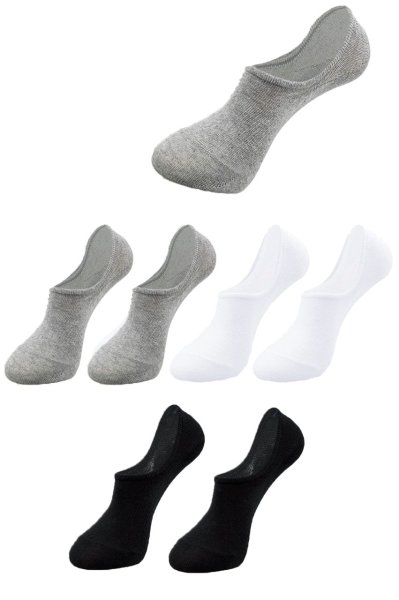 Unisex 6 Çift Pamuklu Görünmez Sneakers Çorap Karışık (Ekonomik)