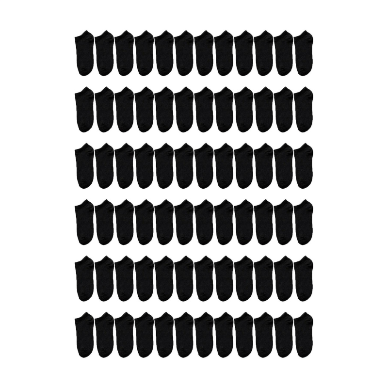 Unisex Siyah+Beyaz Koton 72 Çift Patik Ekonomik Fiyat Toptan Satış