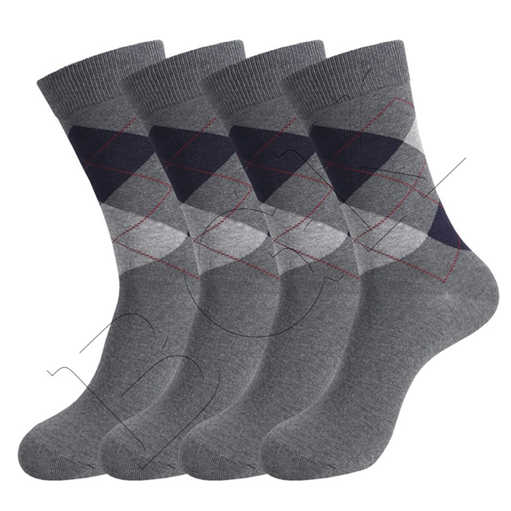 BGK 4 Çift Erkek Desenli Çorap Füme