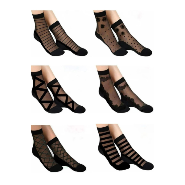 BGK Kadın Desenli Tül Çorap 6 Çift