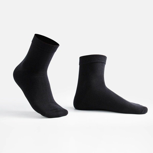 10 Çift Erkek Siyah+Gri Soket Çorap Yüksek Pamuk Lifli