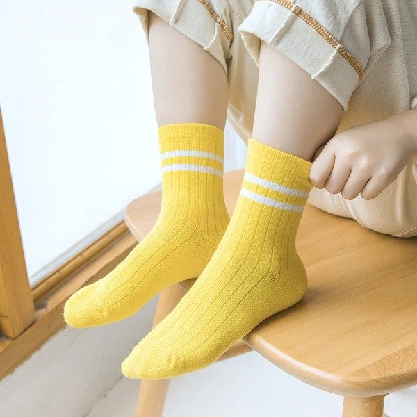 10 Çift Çocuk Çember Desenli Soket Çorap