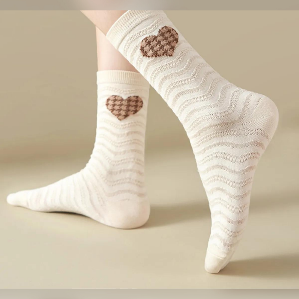 BGK 5'li Desenli Bej Lucky Desen Kadın Çorap