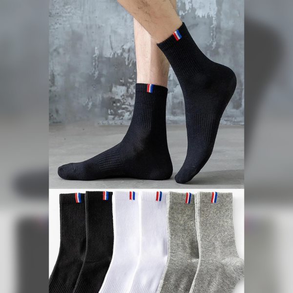 BGK Unisex 6 Çift Lastik Desenli Uzun Çorap
