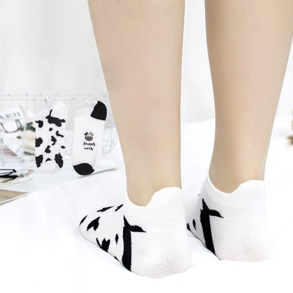 5'li İnek Desenli Patik Çorap Extra Rahat