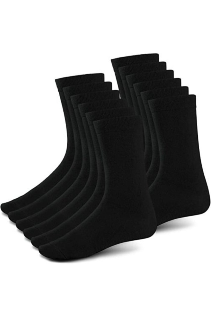 10 Çift Unisex Bambu Siyah Soket Çorap