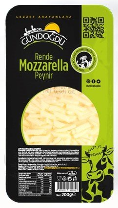 Gündoğdu Rende Mozzarella Pizza İçin Tek Kullanımlık 200 gr
