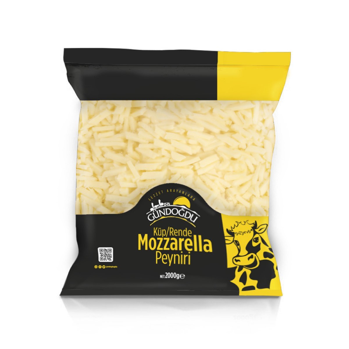 Gündoğdu Mozzarella Peyniri Küp/Şerit 2000gr Ekonomik Paket