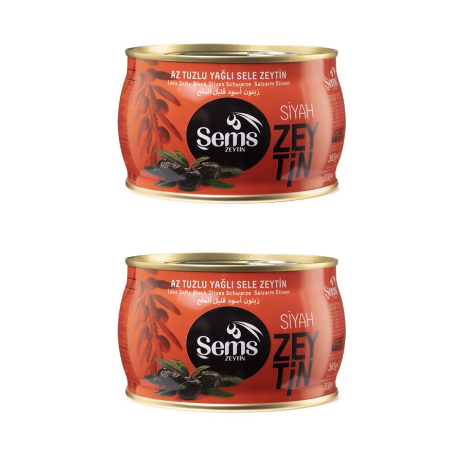 Şems Siyah Zeytin 291-320 Kalibre 300gr 2'li