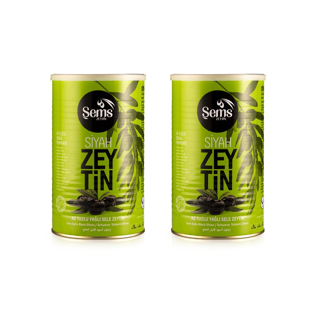 Şems Siyah Zeytin 351-380 Kalibre 900gr 2'li