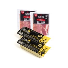 Pratik Kahvaltı Paketi Gündoğdu Kaşar Peyniri 700gr 2’li + Fümeci Smokehouse Dana Bacon 100gr 2’li