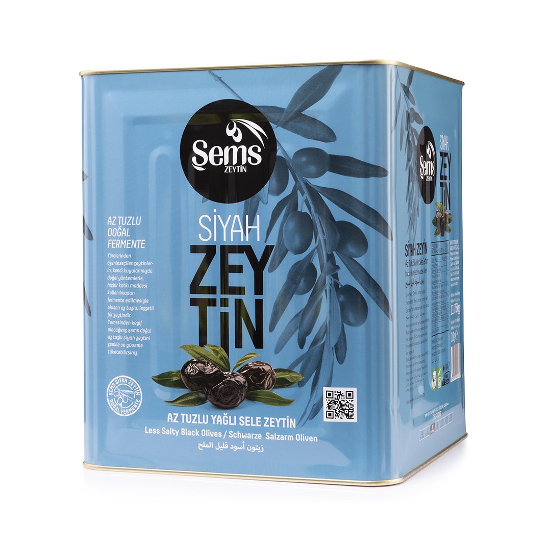 Şems Siyah Zeytin Yağlı Sele 261-290 Kalibre İri Zeytin 10 KG