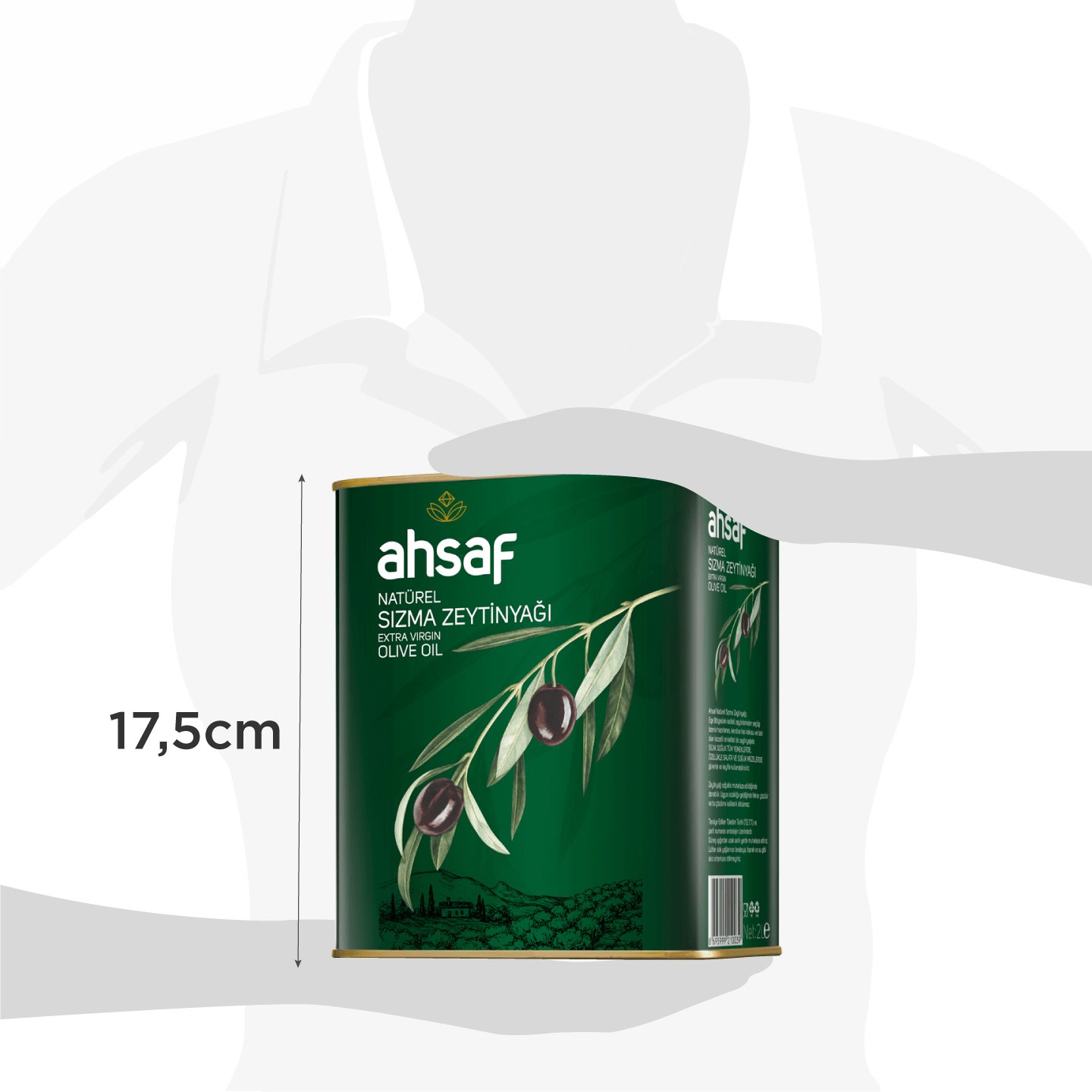 Ahsaf Naturel Sızma Zeytinyağı 2 lt 2'li Ekonomik Paket