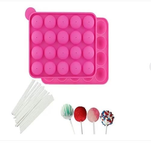 Lolipop Küresel Silikonlu Pembe Kek Kalıbı Pastaland