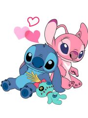 Kaliteli Penye Kadın Erkek Yetişkin Baskılı Beyaz Gri Siyah Tshirt Lilo Stitch Beyaz