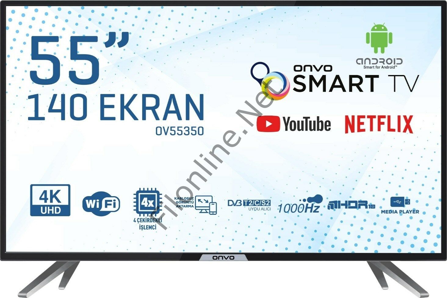 Onvo OV55350 55'' 140 Ekran Uydu Alıcılı 4K Ultra HD Smart LED TV