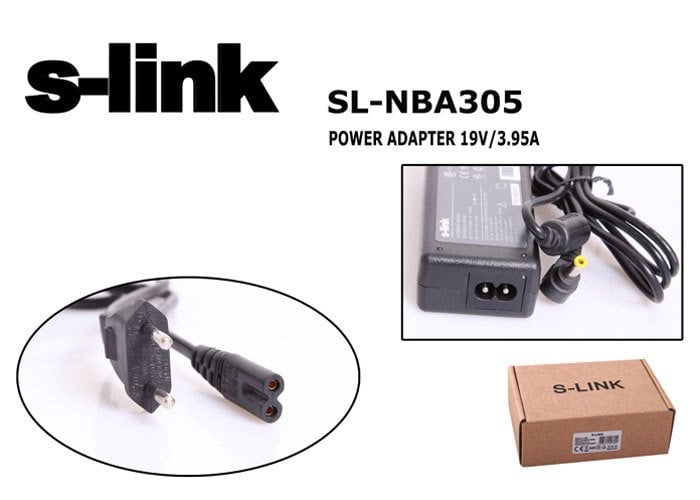 TOSHIBA NOTEBOOK STANDART ADAPTÖR 75W 19V 3.95A 5.5x2.5 ADAPTÖR S-LINK SL-NBA305