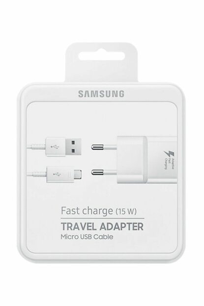 SAMSUNG Telefon Şarj Adaptörü Orijinal 15W Travel Adapter Micro USB Kablo + Şarj Adaptörü