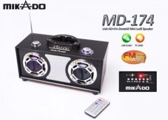MİKADO MD-174 MULTİMEDYA TAŞINABİLİR MİNİ LEDLİ  SPEAKER USB/SD/MP3/ FM RADYO DESTEKLİ SPEAKER