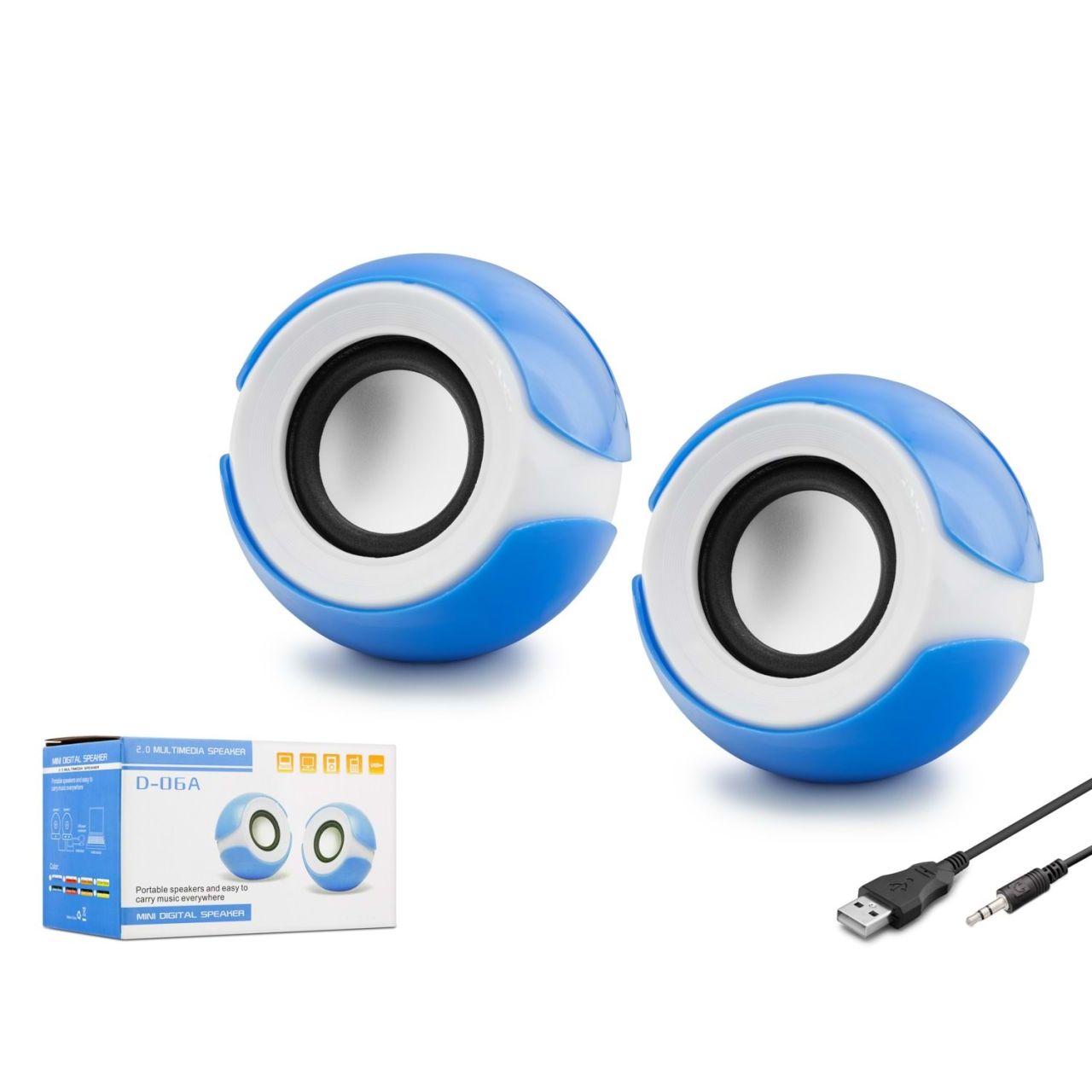 HADRON D06A HOPARLÖR 1+1 PC USB KABLOLU MİNİ SPEAKER HOPARLÖR