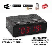 HOPARLÖR GİZLİ KAMERA ALARM VE SAATLİ FULL HD 4K 1080P WİFİ SINIRSIZ MESAFE UZAKTAN İZLEMELİ KAMERA