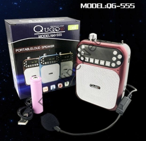 QUGO PORTABLELOUD QG-555 REHBER ÖĞRETMEN BEL ANFİSİ ŞARJLI SPEAKER HOPARLÖRLÜ MİKROFON