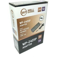 WELLPOWER WP-2405P ADAPTÖR PLASTİK KASA 24V 5A AC 110-220V 50-60HZ PLASTİK KASA SMPS ADAPTÖR