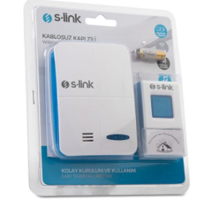 S-Link ZL-141 Kablosuz Kapı Zili 3xAA Beslemeli 32 Polifonik Melodi Beyaz Mavi Kablosuz Kapı Zili