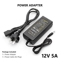 2654 ADAPTÖR 12V 5A PLASTİK KASA ADAPTÖR 5.5 2.5mm 1.2 MT POWER KABLOLU