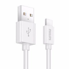 Philips DLC1506C/51 USB Type-C 3A Hızlı Şarj ve Data Kablosu Beyaz 2 Metre