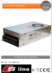 S LİNE ADL 2410 Adaptör 24V 10A Metal Kasa Fanlı