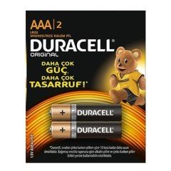 PİL AAA 1.5V ALKALİN 2'Lİ İNCE KALEM PİL DURACELL