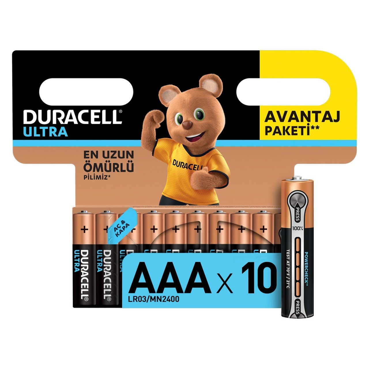 PİL AAA 1.5V ALKALİN 10'LU İNCE KALEM PİL DURACELL