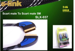 S-LINK SLX-937 SCART KABLO SCART 5M GOLD+KILIFLI KABLO