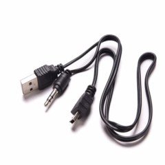 FİLONLİNE MÜZİK KUTUSU ŞARJ KABLOSU  USB MİNİ ERKEK USB 2.0 5 PİN+3.5MM JACK AUX SES JACK