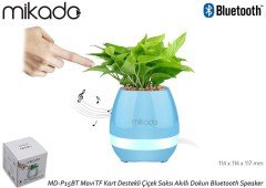 MD-P15BT Multimedya Bluetooth/TF Piyano Çiçek Saksı Dokunmatik Müzik Sistemi Speaker Mavi Mikado