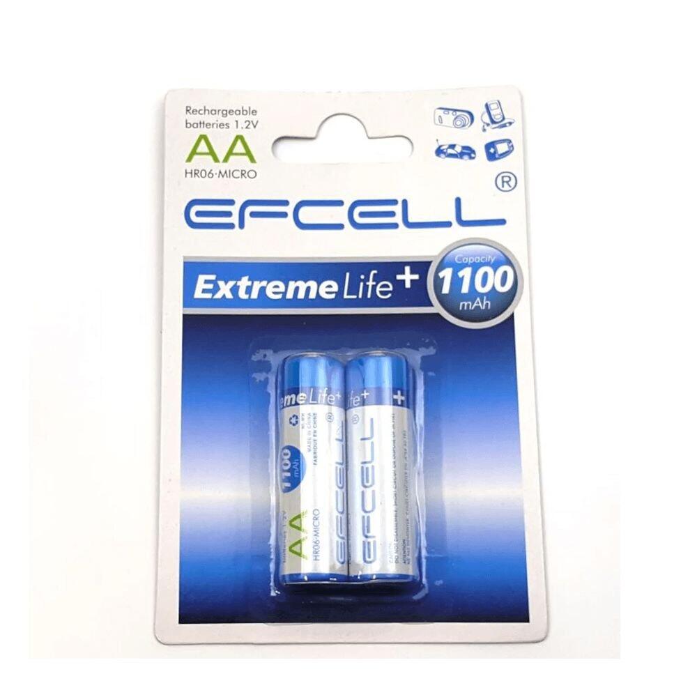 EFCELL HR06-MICRO PİL 1.2V 1100 MAH 2'Lİ  AA ŞARJLI KALEM PİL