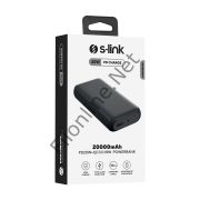 S-LINK P201 20000 MAH PRM MICRO+TYPE-C+USB SİYAH TAŞINABİLİR PİL ŞARJ CİHAZI POWERBANK