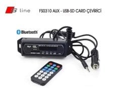 OTO ÇAKMAK GİRİŞLİ ÇEVİRİCİ 12V 500MA AUX/USB/SD BLUETOOTHLU KUMANDALI MP3 PLAYER S-LINE FS0310